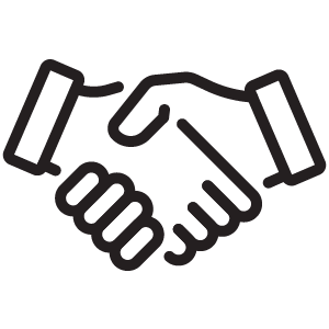 icon of two hands shaking in a handshake