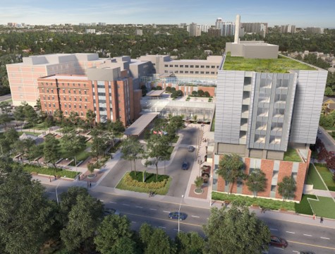 aerial view of the Michael Garron Hospital