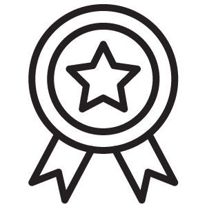 icon of a star in the middle of a winner's ribbon